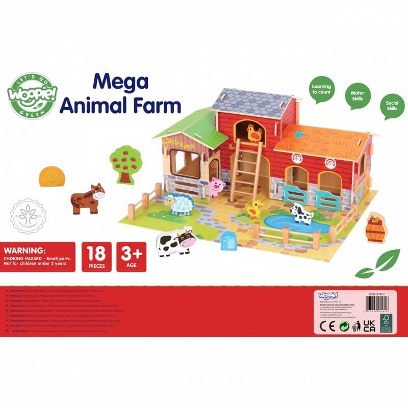 Woopie Green Medinis Mega Ūkis Su Gyvūnais Ir Pastatais Fermos ir fermų rinkiniai