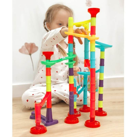 Woopie Kamuoliukų Trasa Takelis Vaikams 113 Detalių Rinkinys Žaislai Mašinėlės Ir Trasos