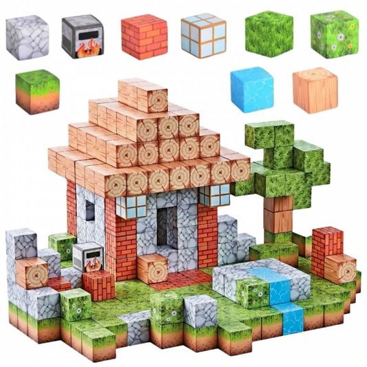 Woopie Magnetinės Kaladėlės Vaikams 108 Detalės Magnetiniai Žaislai