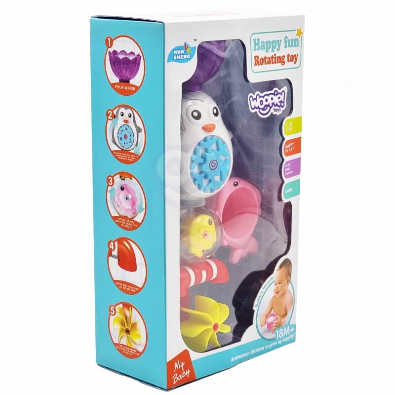 WOOPIE pingvinas Maudymosi vandenyje žaislas Žuvies ritė + perdavimo puodelis Baby Activity Toys