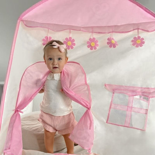 Woopie Rožinė Vaikiška Palapinė Namelis 130 × 130 × 100 cm Palapinės Vaikams