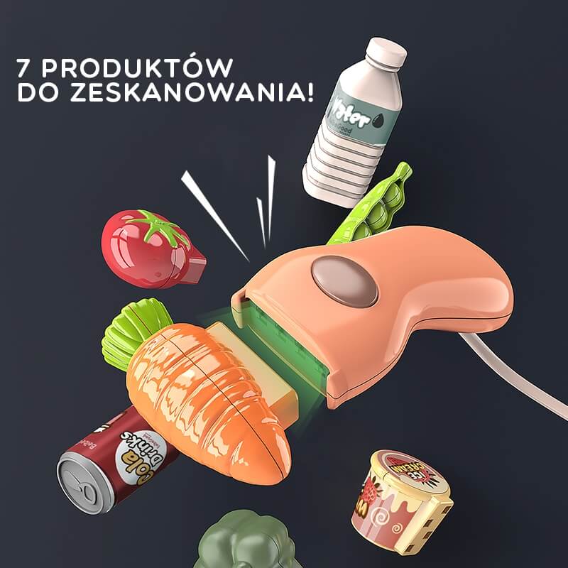 WOOPIE Vaikų Kasos Aparatas Skeneris Skalė Mikrofonas + 25 Priedai Žaislai Vaikams