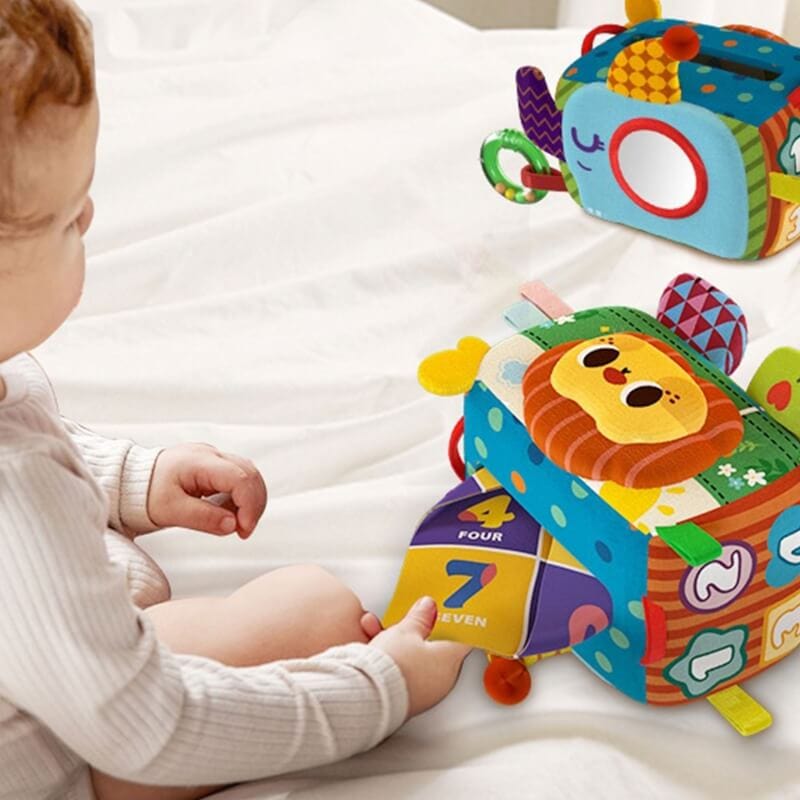 WOOPIE Zabawka Edukacyjna Sensoryczna Pani Metka Pudełeczko Chusteczek Žaislai Vaikams Ir Kūdikiams