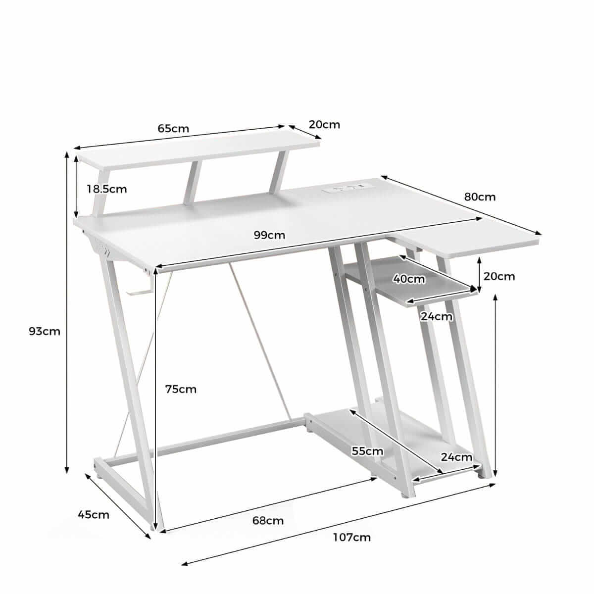 Žaidimų Rašomasis Stalas, Baltas 1825 Rašomasis Stalas