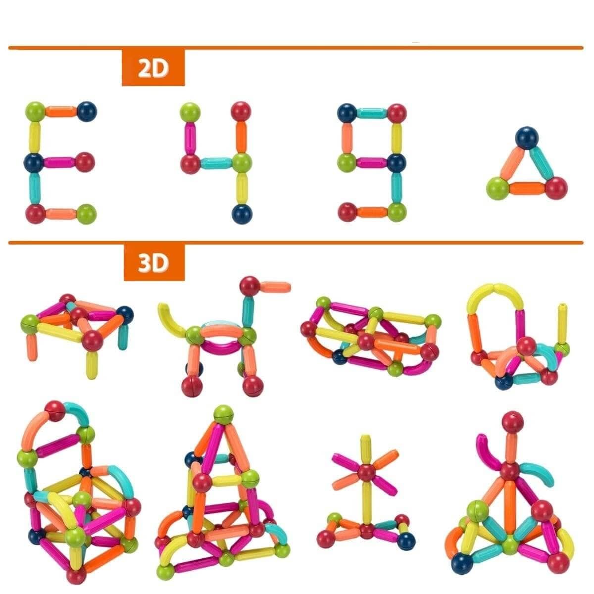 Žaislas Vaikams Magnetinės Kaladėlės 88 Vnt. Rinkinyje