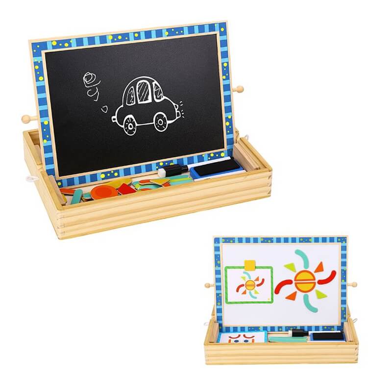 Žaislas Vaikams Tooky Toy Magnetinė Kreidinė Lenta 2in1 Dėlionės Formos 117 El. Fsc Sertifikuota Žaislai Magnetiniai