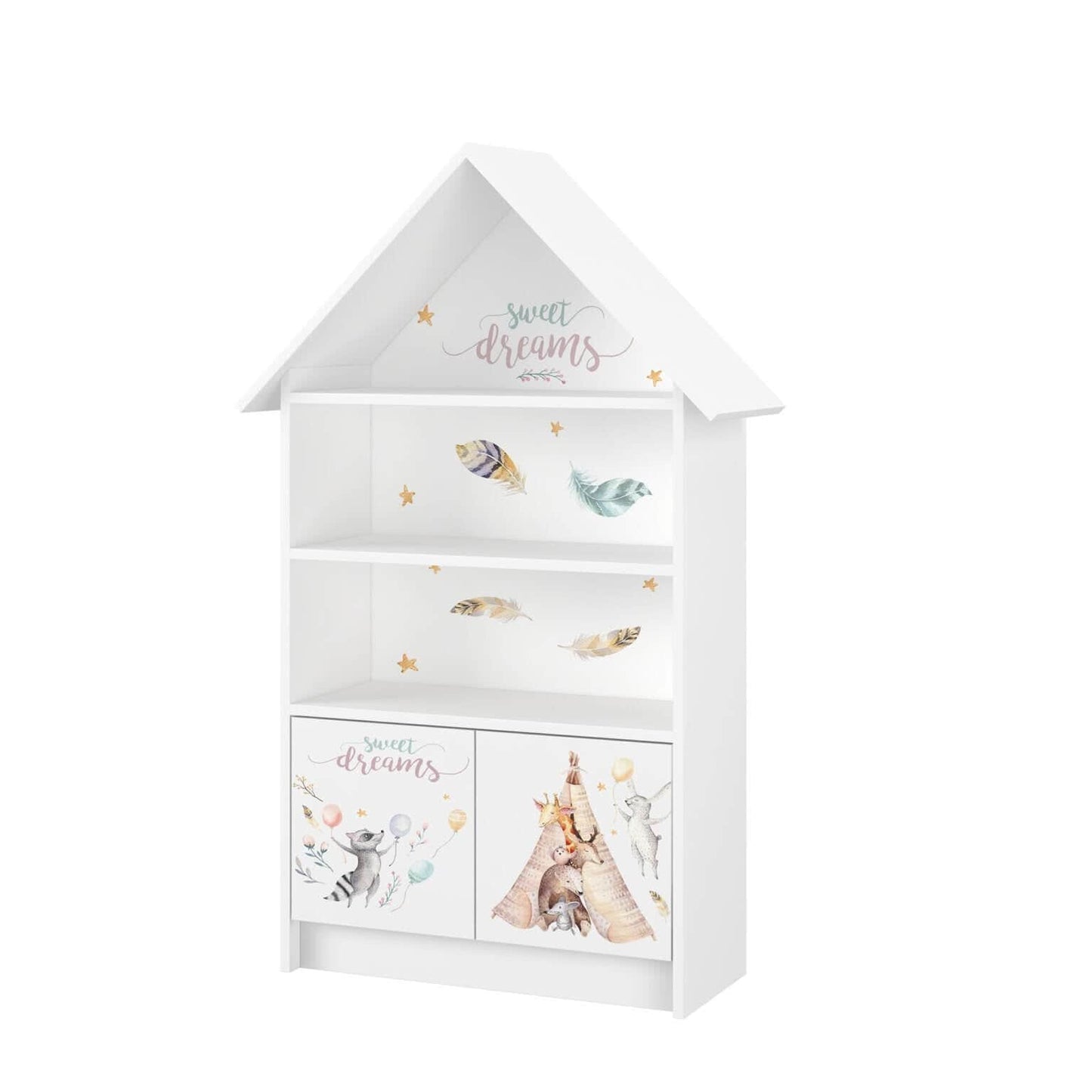 Žaislų Knygų Lentyna Vaikų Kambariui "Namelis Sweet Dreams" Žaislų dėžės