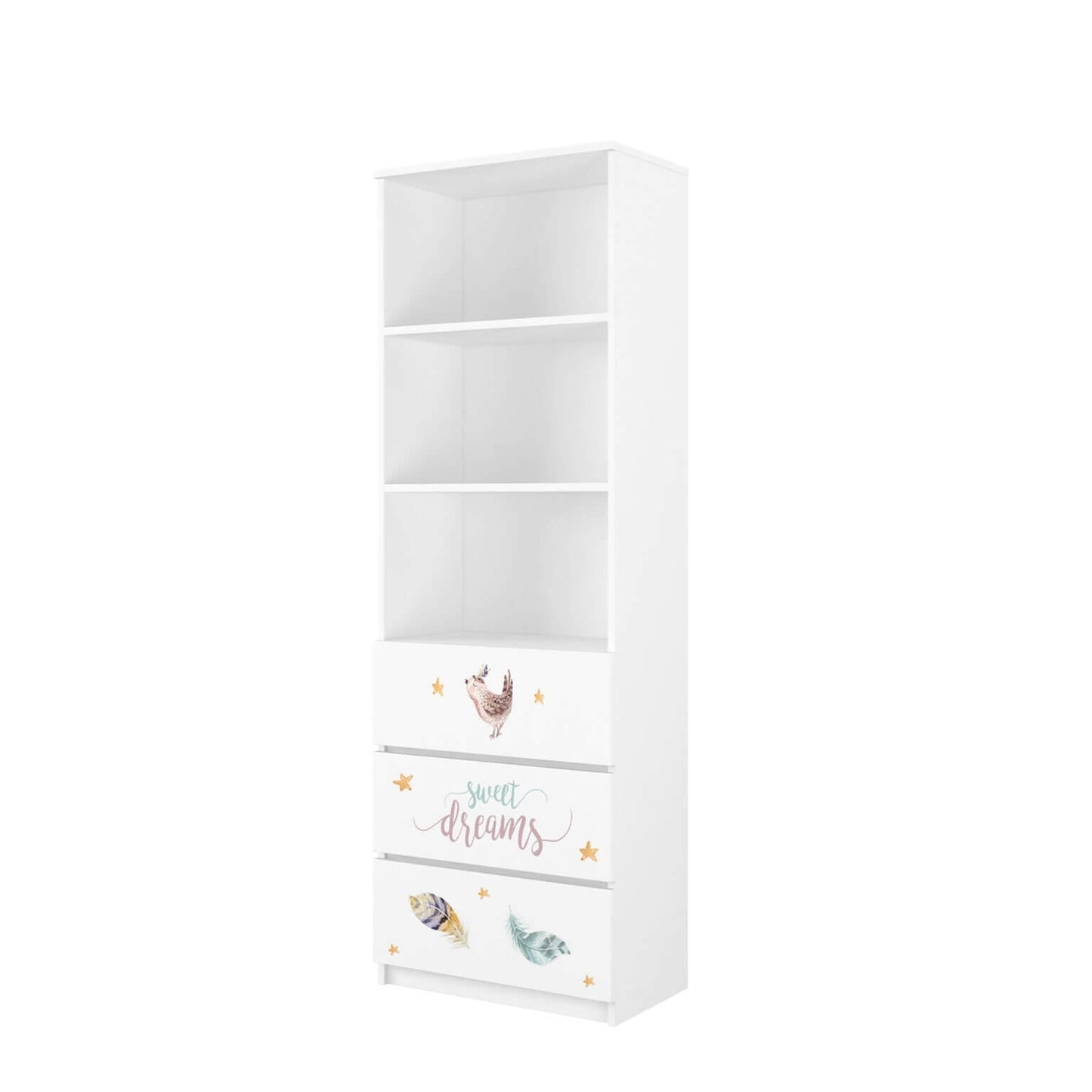 Žaislų Knygų Lentyna Vaikų Kambariui Su Stalčiais B3 "Sweet Dreams" 180cm Žaislų dėžės