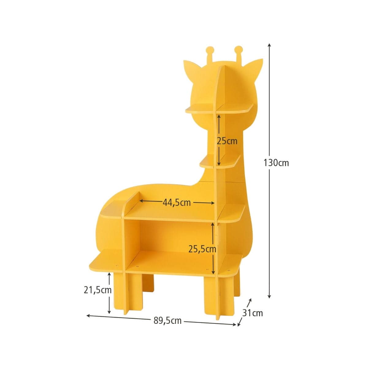 Žirafos Formos Žaislų Lentyna 130 x 123 x 31 cm Žaislų Dėžės Ir Lentynos