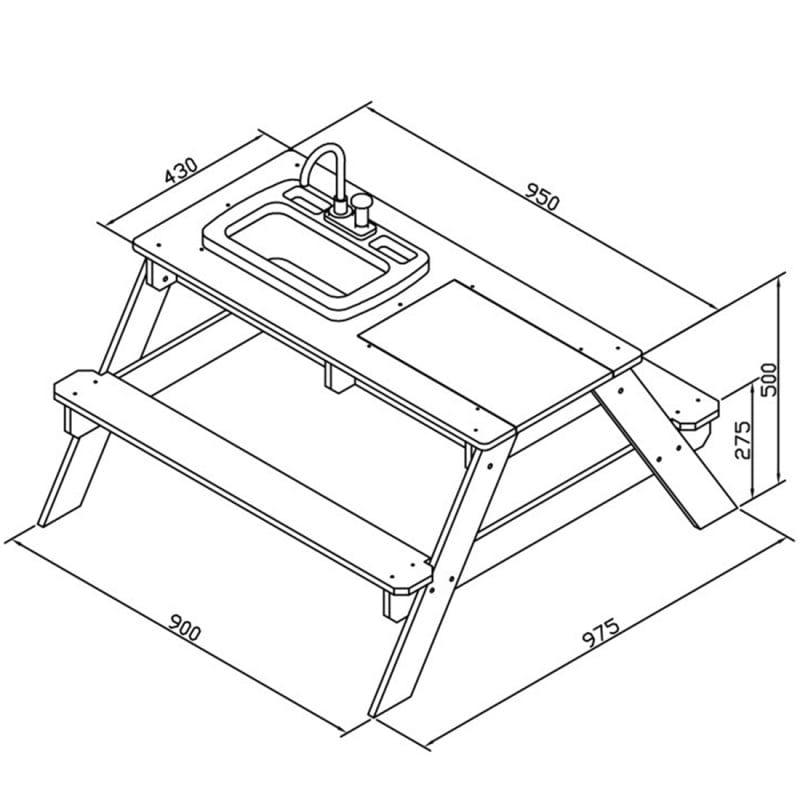 Daugiafunkcis Pikniko stalas „Emily“ iš AXI Lauko Pramogos