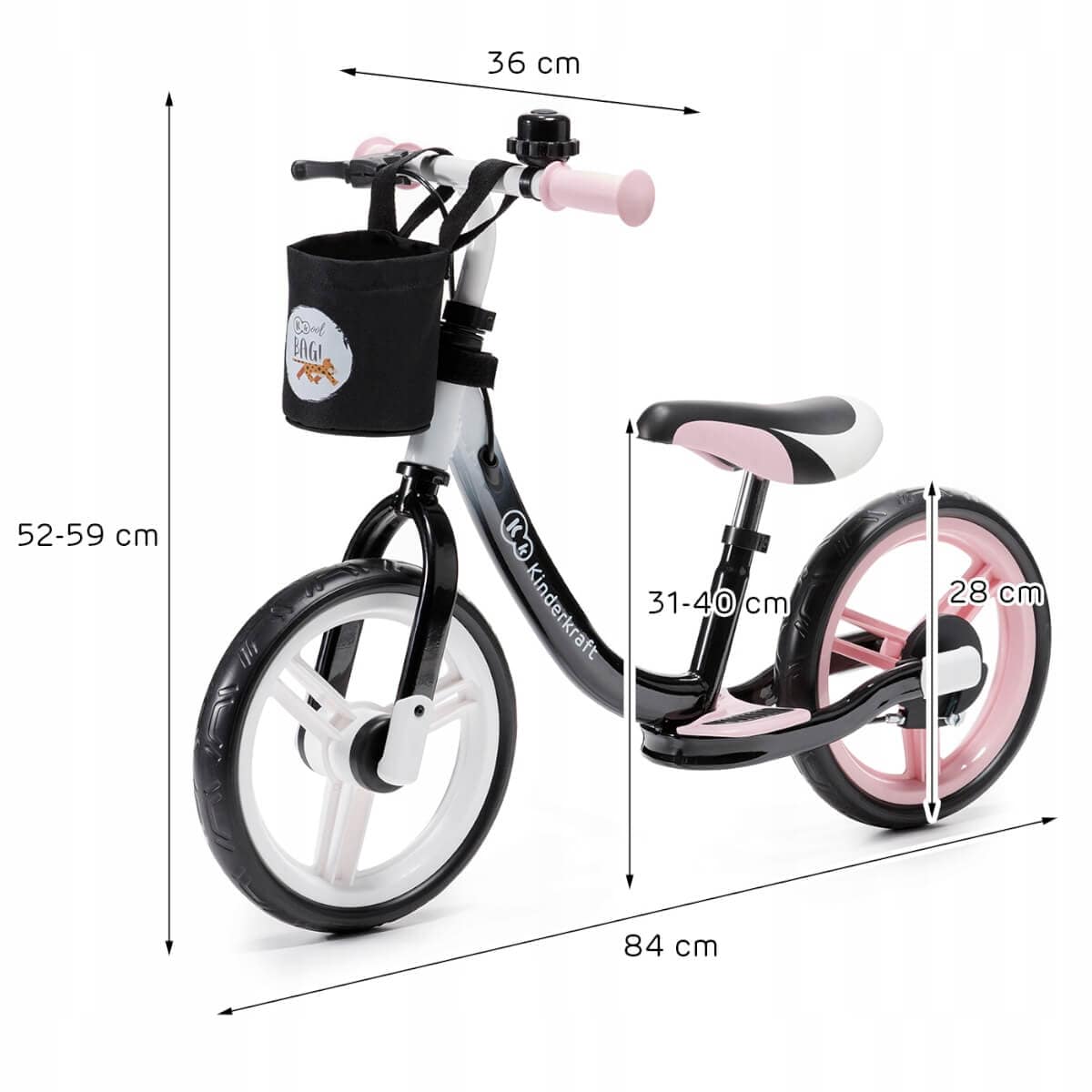 Kinderkraft Space 12" Balansinis Dviratukas Push & Pedal Riding Vehicles