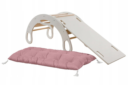Medinė Montessori Sūpynė Laipynė Krėsliukas Čiuožykla + Čiužinukas Slides