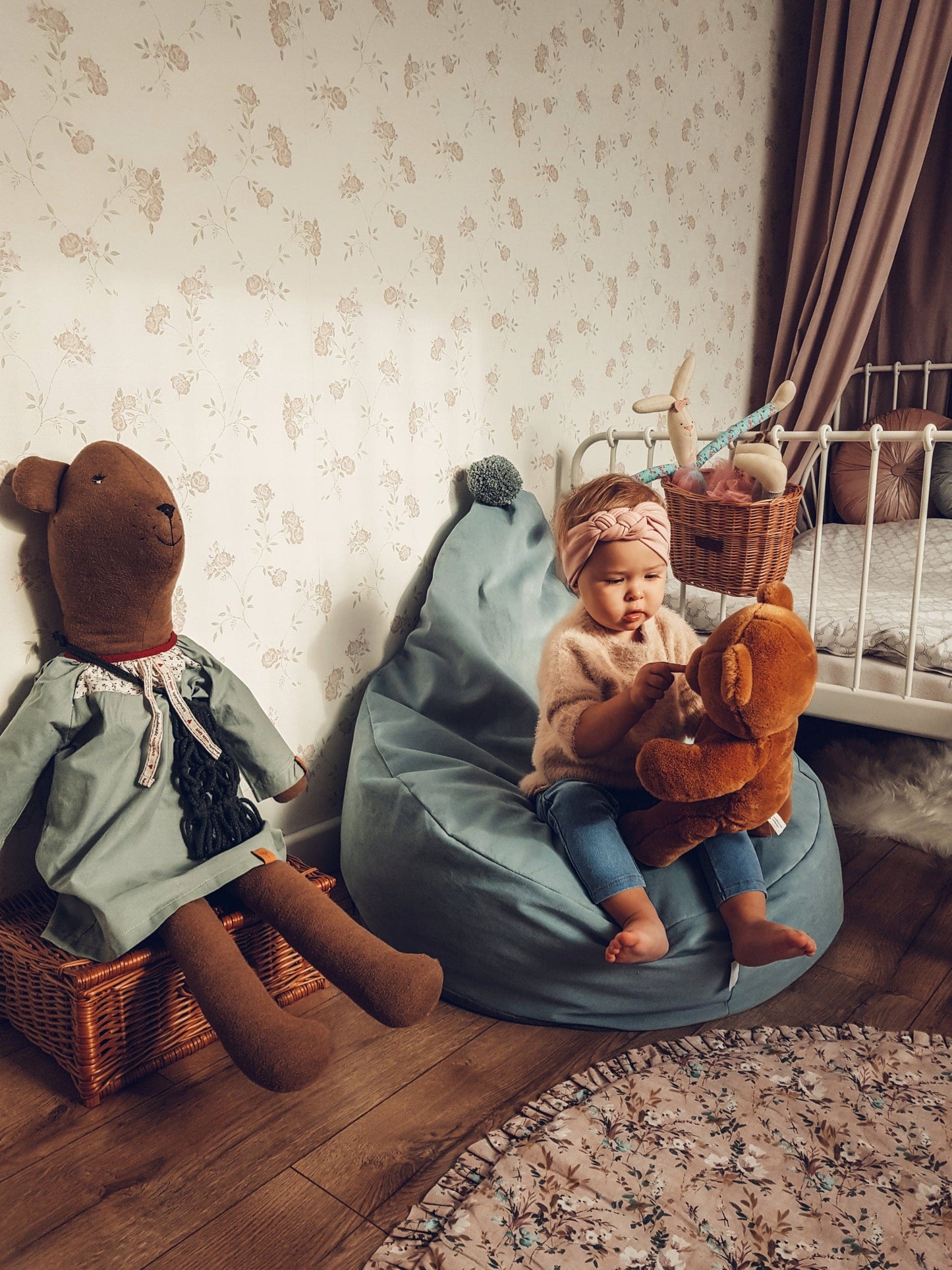 Minkštas vaikiškas pufas Mėtinės spalvos 55 x 65 x 22 cm Baby & Toddler Furniture Sets