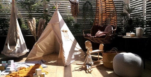 Supynė "Kokonas" Tinka Lauke ir Namie, Boho Stiliaus Su Kutais Kreminė Play Swings