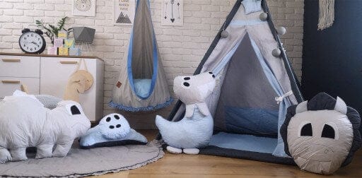 Supynė "Kokonas" Tinka Lauke ir Namie, Boho Stiliaus Su Kutais Mėlyna Play Swings