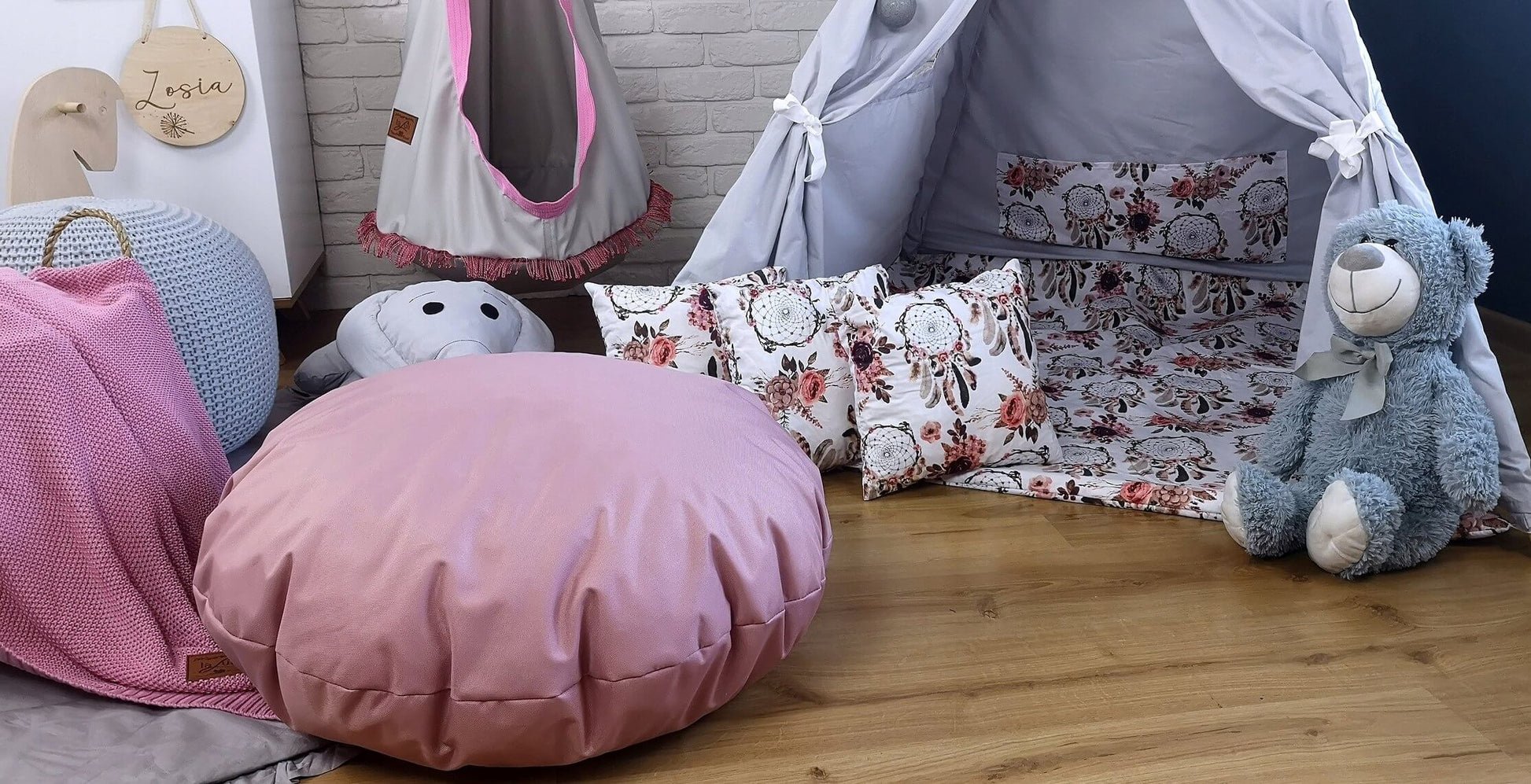 Supynė "Kokonas" Tinka Lauke ir Namie, Boho Stiliaus Su Kutais Rožinė Play Swings