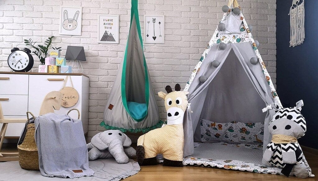Supynė "Kokonas" Tinka Lauke ir Namie, Boho Stiliaus Su Kutais Žalia Play Swings