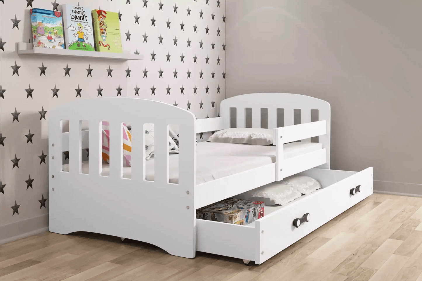 Vaikiška Lova "Classic" Su Stalčiumi Trys Spalvos Beds & Bed Frames