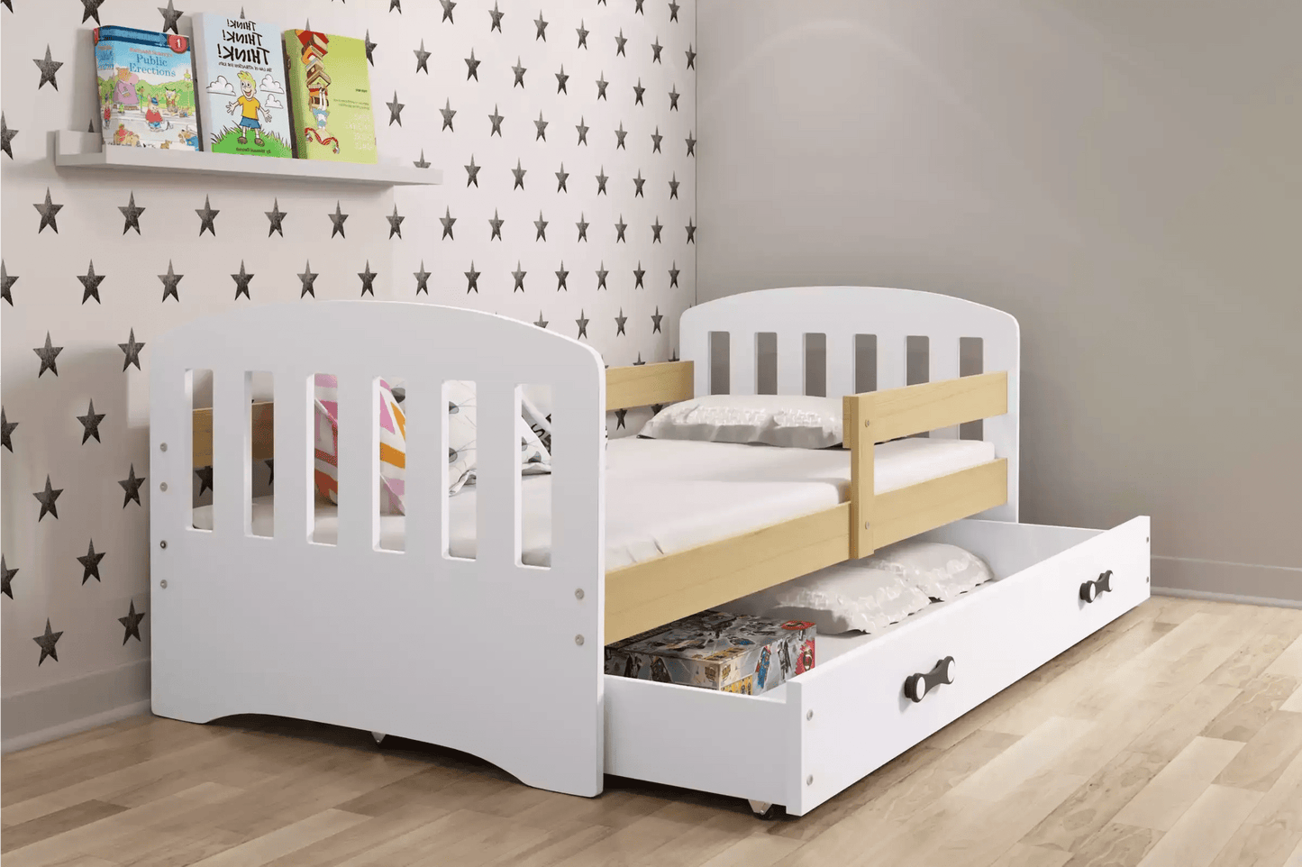 Vaikiška Lova "Classic" Su Stalčiumi Trys Spalvos Beds & Bed Frames