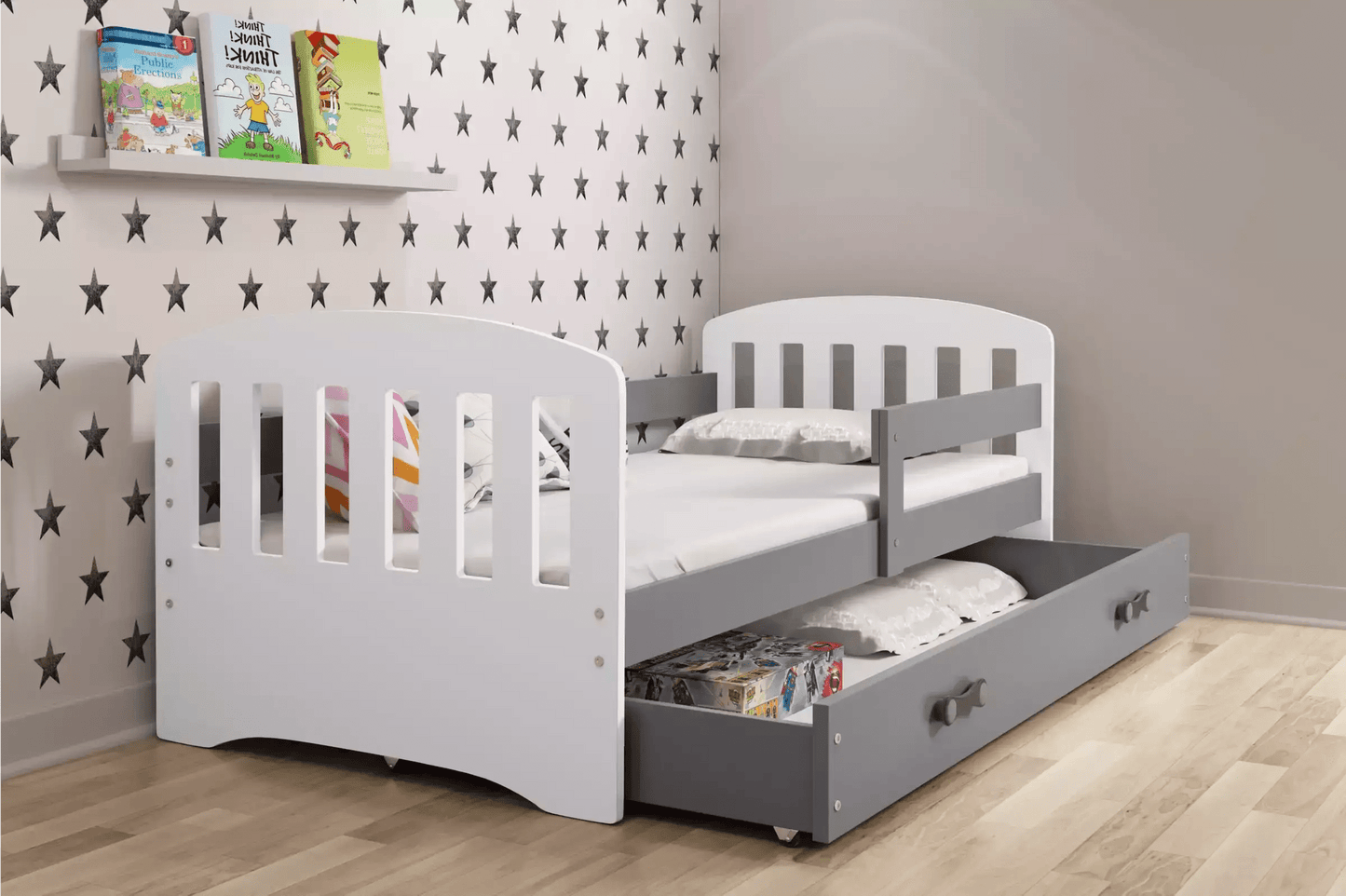 Vaikiška Lova "Classic" Su Stalčiumi Trys Spalvos Beds & Bed Frames