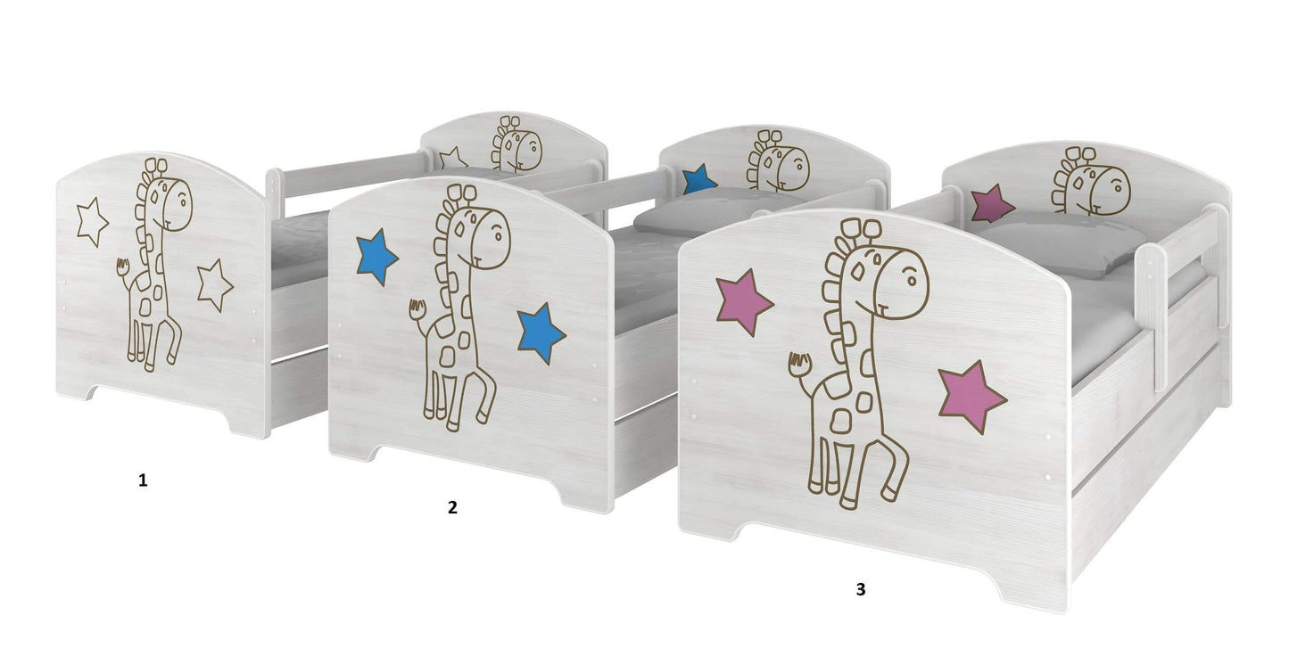 Vaikiška Lova "Oskar Baby Boo Žirafos" Su Čiužiniu 140 x 70 cm Cribs & Toddler Beds 1