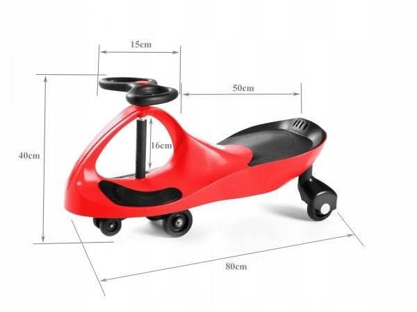 Vaikiškas dviratis "Twistcar" Svingis Raudonas Guminiai LED Ratai Tricycles