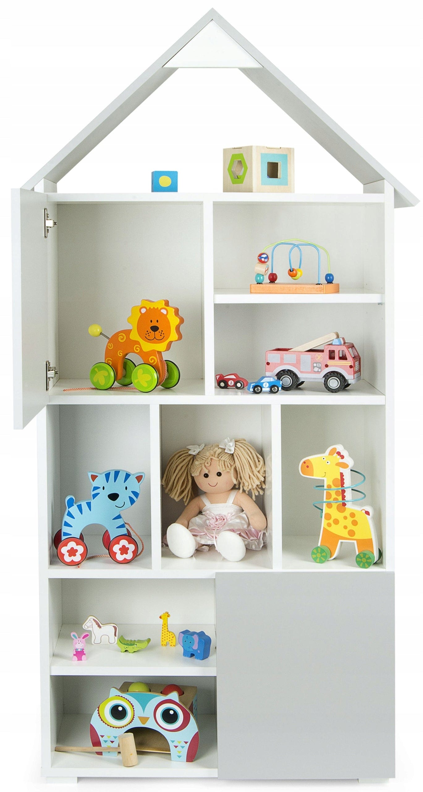 Žaislų/knygų Lentyna/Lėlių namelis Leomark 80 x 32 x 161 cm Balta Storage & Organization