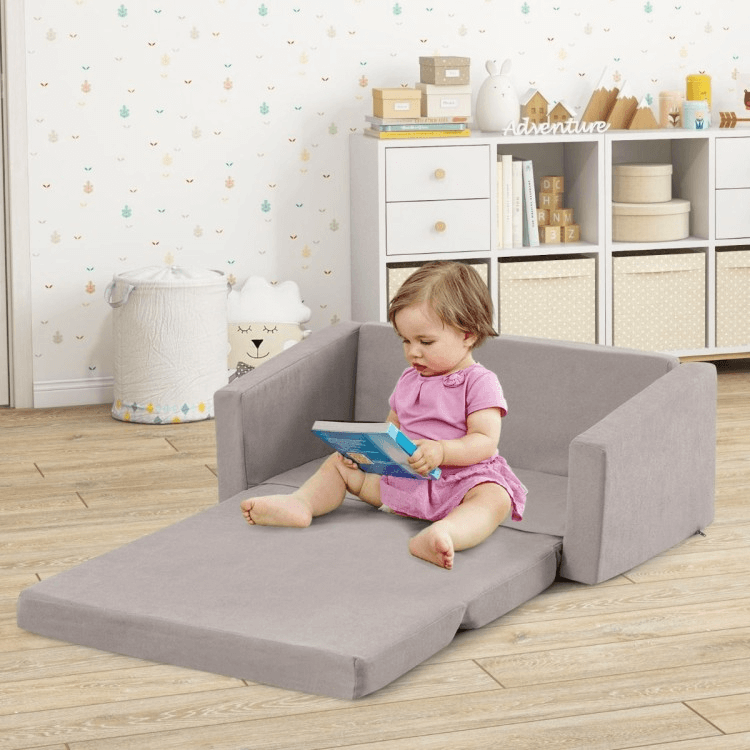 2 Viename Vaikiška Sofa-Lova – Transformuojama Minkšta Sofa Vaikams Modulinės sofos