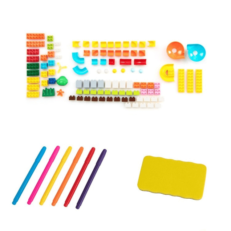 6 Viename Žaidimų Stalas Vaikams Su Kėdute, Kaladėlėms, Smėliui Staliukai Kėdutės