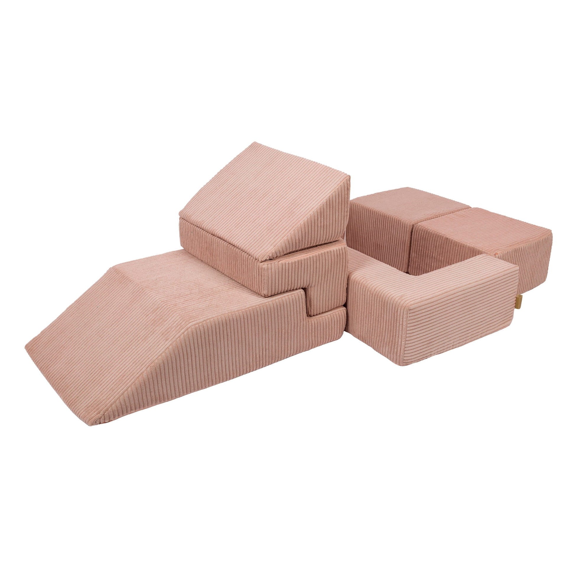 Aesthetic Bricks modulinė vaikiška sofa, pudrine rozine, 5 nuotrauka