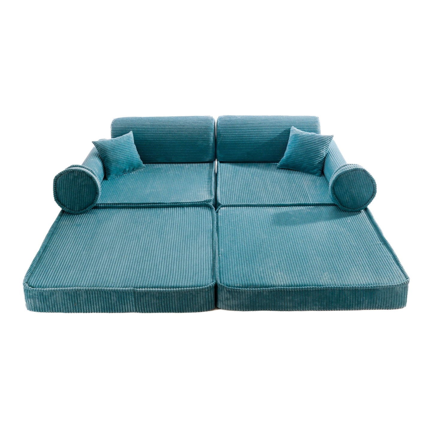 MeowBaby Aesthetic Premium modulinė vaikiška sofa 160 cm – turkio spalva, vaizdas 1