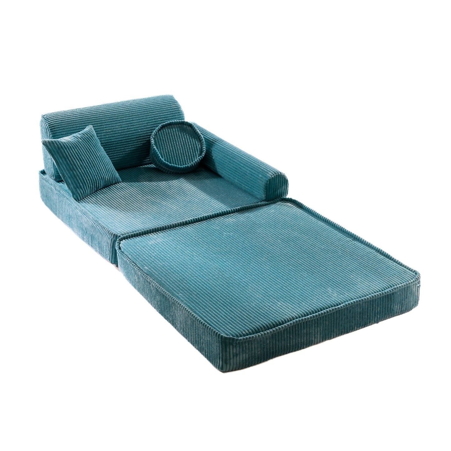 MeowBaby Aesthetic Premium modulinė vaikiška sofa 160 cm – turkio spalva, vaizdas 2