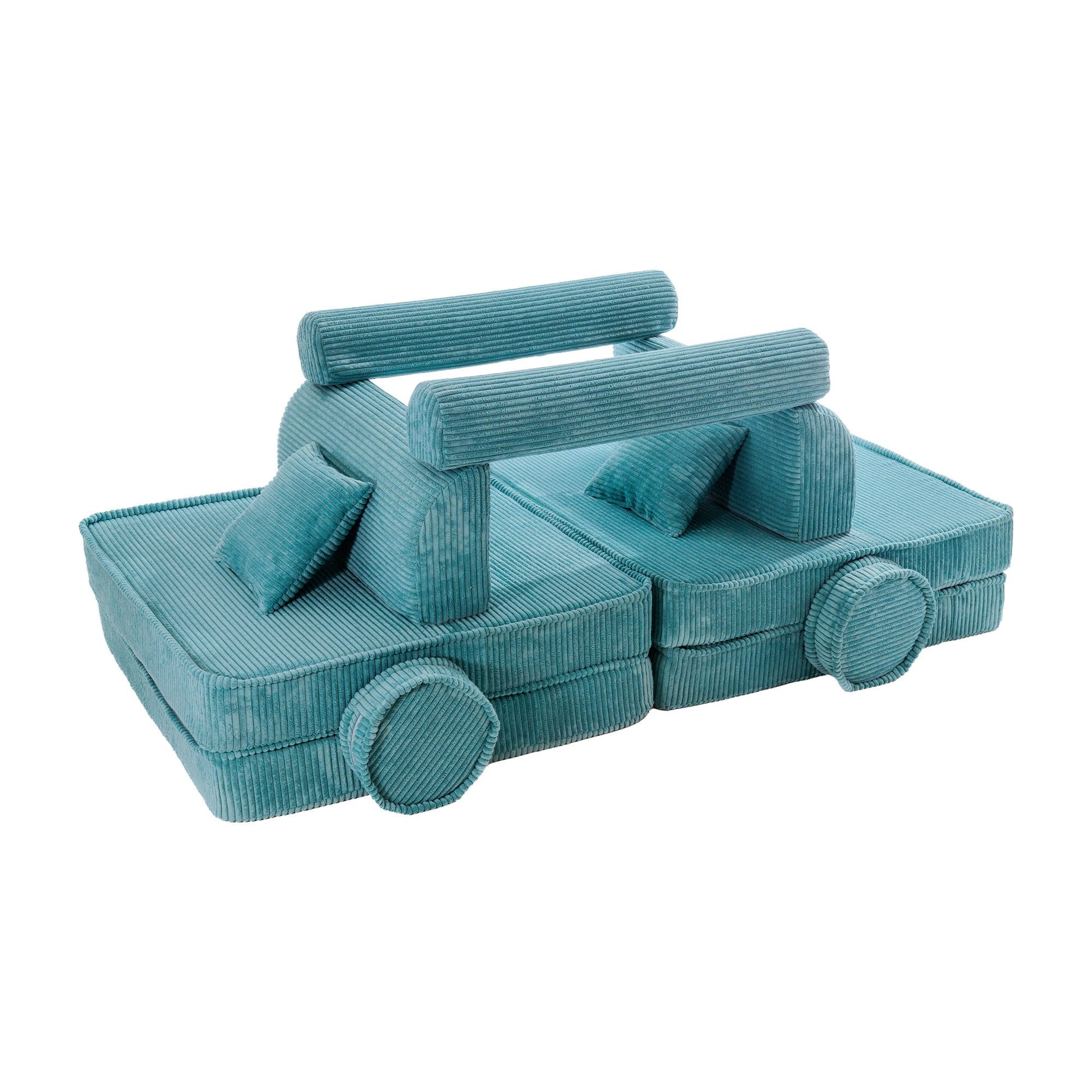 MeowBaby Aesthetic Premium modulinė vaikiška sofa 160 cm – turkio spalva, vaizdas 3