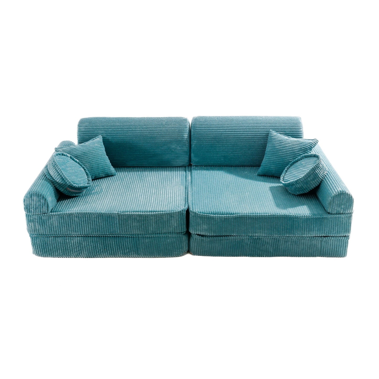 MeowBaby Aesthetic Premium modulinė vaikiška sofa 160 cm – turkio spalva, vaizdas 4