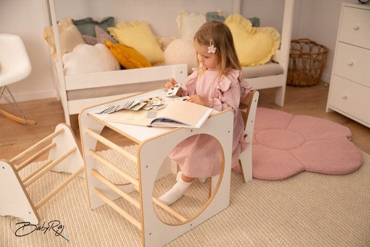 Baby Raj Medinė Montessori Žaidimų Aikštelė Vaikams, MAXI 4 dalių Sūpynės ir Žaidimų Aikštelės