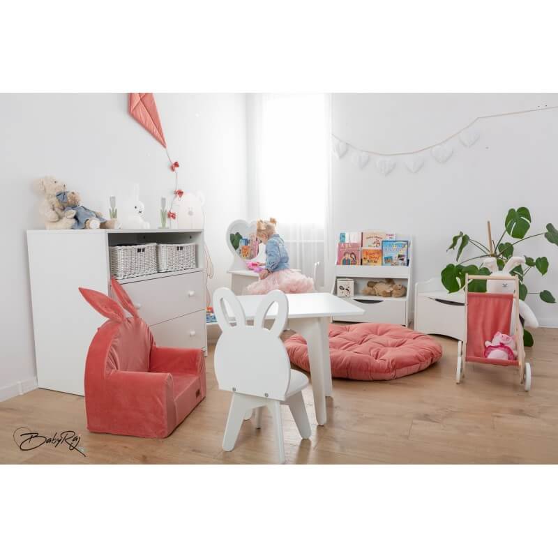 BABY- RAJ Minkštas vaikiškas foteliukas "Zuikutis" Rausvas Baby & Toddler Furniture Sets