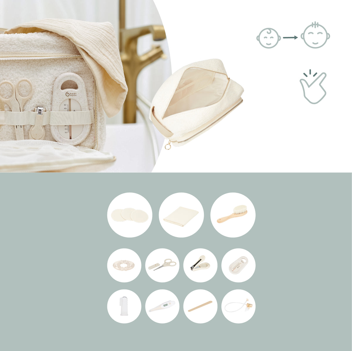 Babymoov Curl White kūdikio priežiūros rinkinys, 11 priedų – 3