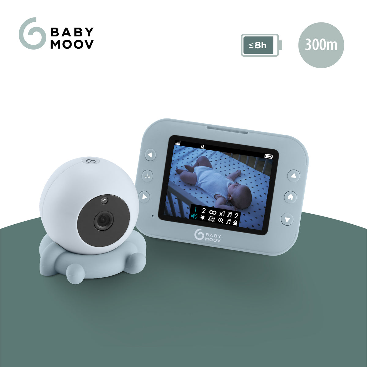 Babymoov YOO Roll vaizdo auklė su 3,5 col. ekranu, A014431 – nuotrauka 2