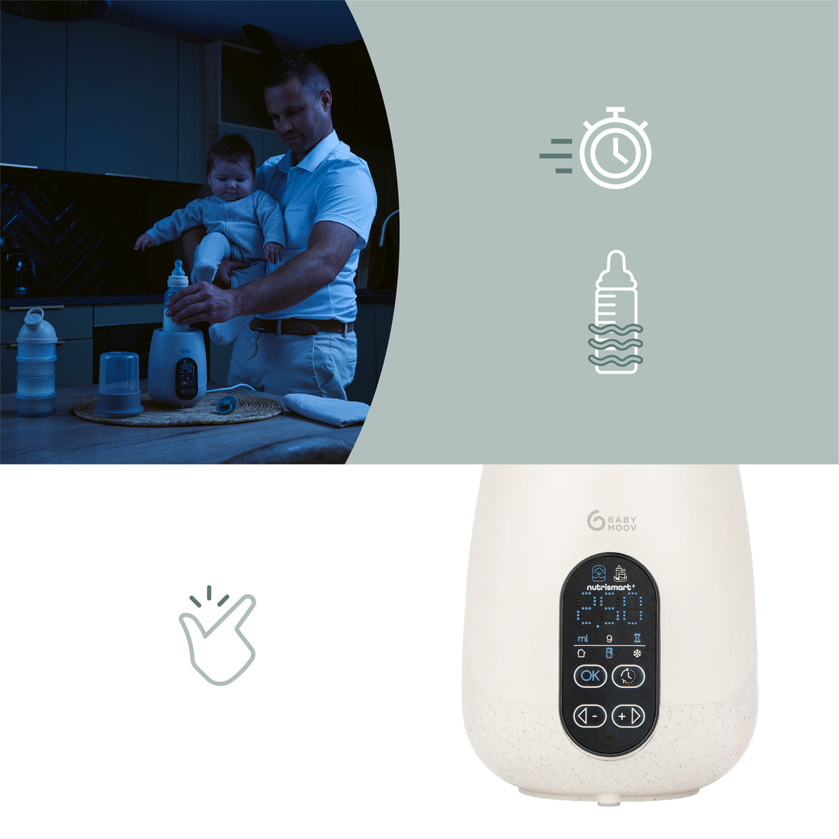 Babymoov NutriSmart+ šildytuvas ir sterilizatorius, A002034 – nuotrauka 4