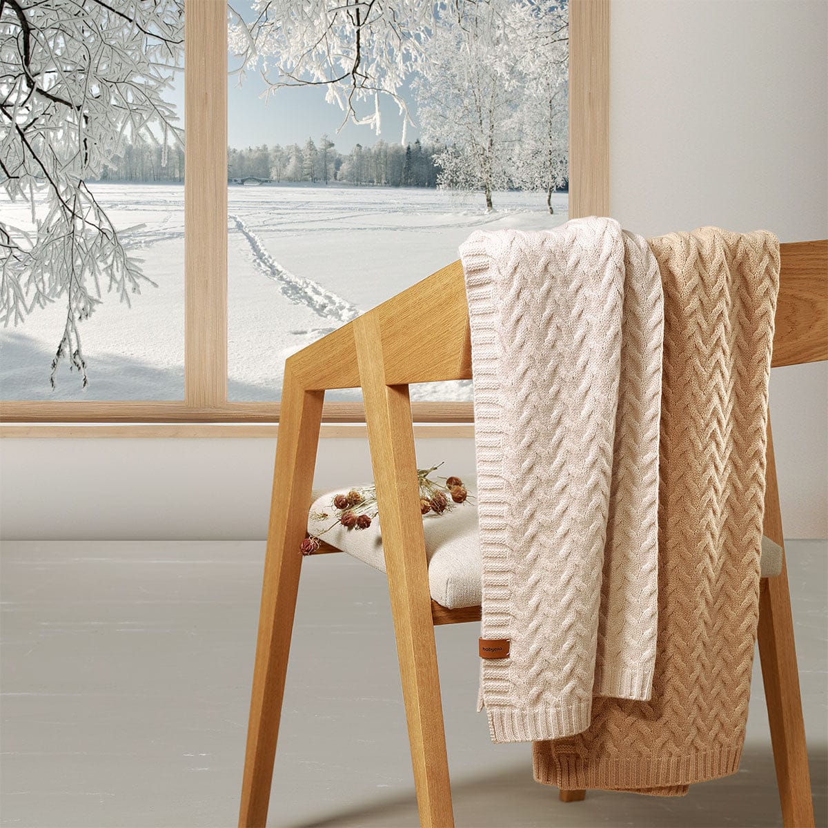 BabyOno Merino Vilnos Pledas Kūdikiui, 75 × 100 Cm Kūdikių Pledai