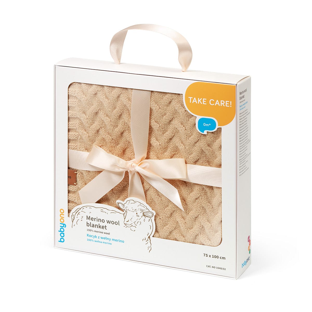 BabyOno Merino Vilnos Pledas Kūdikiui, 75 × 100 Cm Kūdikių Pledai