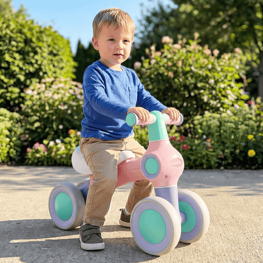 Balansinis Dviratis Vaikams 12–36 mėn. su Reguliuojama Sėdyne Lengvas, Rožinis Triratukai