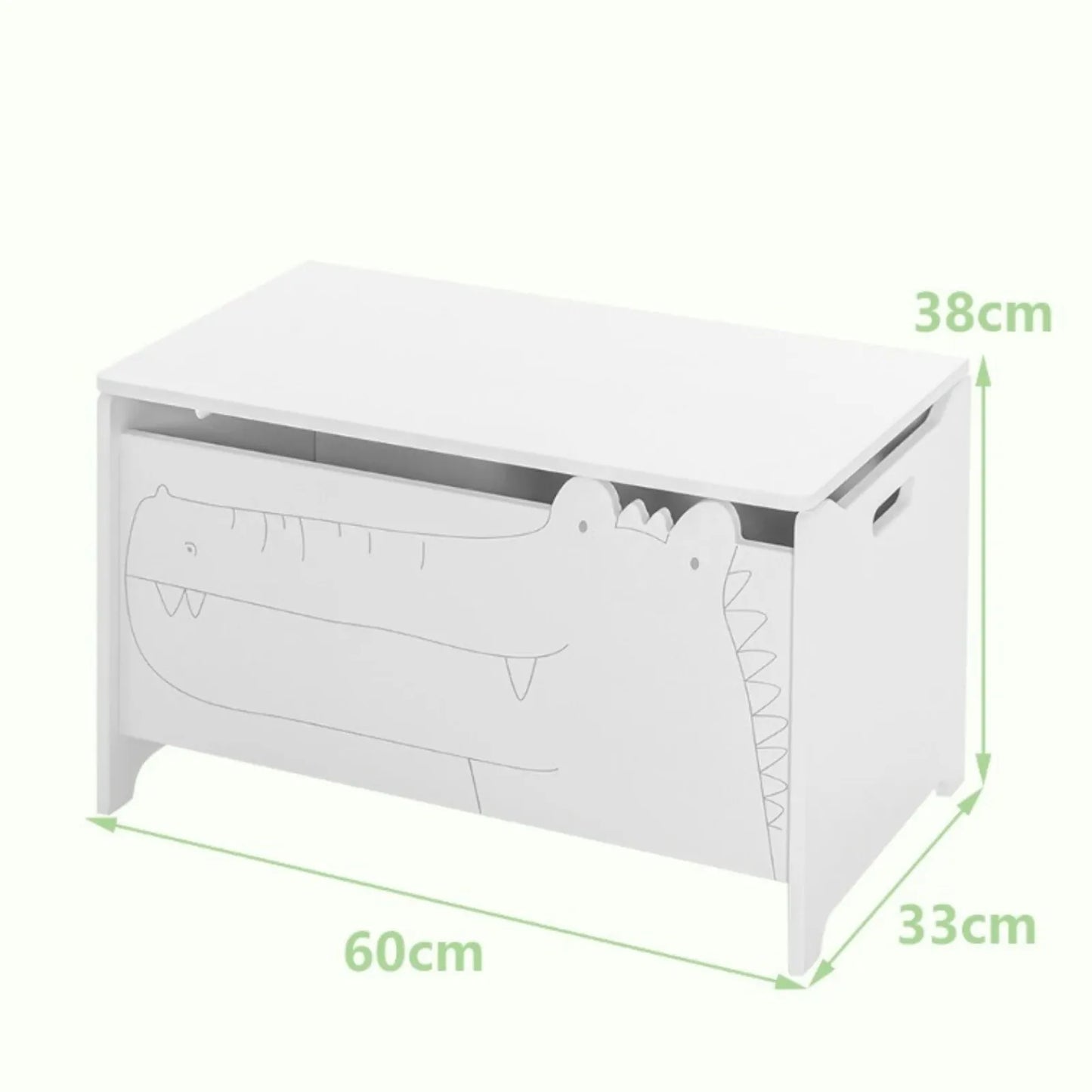 Balta Medinė Žaislų Dėžė Vaikams 60 × 33 × 37,5 cm Žaislų Dėžės Ir Lentynos