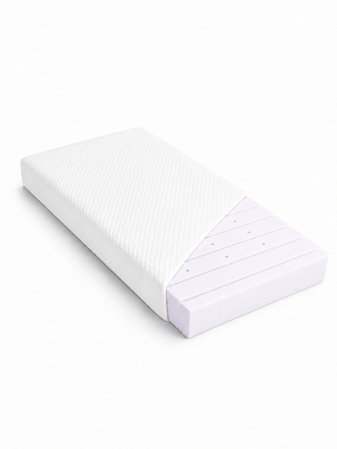 Baltos Spalvos Minkšta Bouclé Vaikiška Lova 70 × 140 cm Lovos Vienvietės Tencel – angų profilis