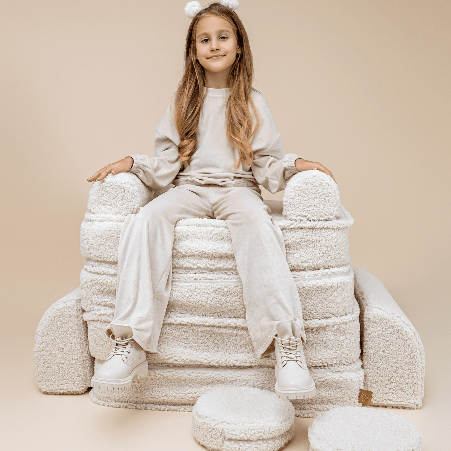 Bearly Modulinis Vaikiškas Fotelis 5 Elementų, 80 cm Vaikiški Foteliukai ir Pufai