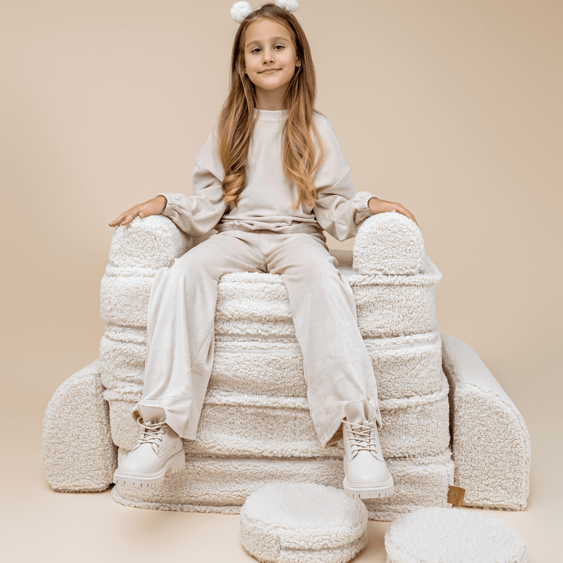 Bearly Modulinis Vaikiškas Fotelis 5 Elementų, 80 cm Vaikiški Foteliukai ir Pufai