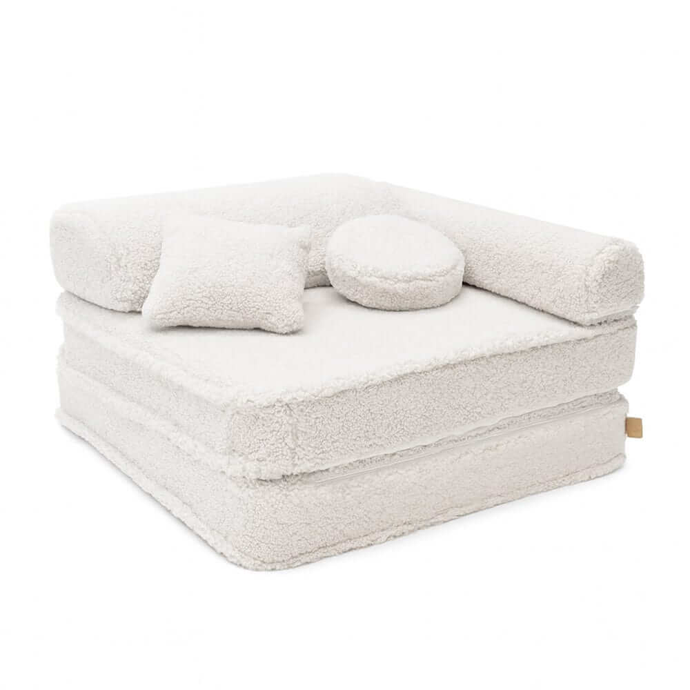 Bearly Modulinis Vaikiškas Fotelis 5 Elementų, 80 cm Vaikiški Foteliukai ir Pufai Balta