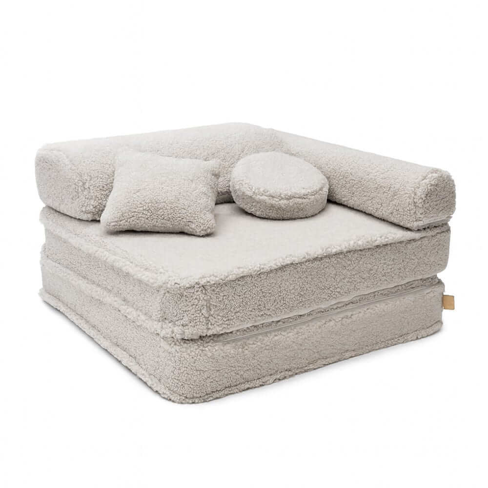 Bearly Modulinis Vaikiškas Fotelis 5 Elementų, 80 cm Vaikiški Foteliukai ir Pufai Pilka