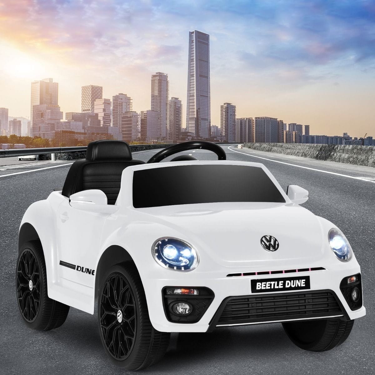 "Beetle" Elektrinis Automobilis Vaikams Baltos Spalvos Elektriniai Automobiliai
