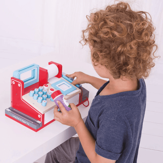 Bigjigs Žaislas Vaikams Medinis Kasos Aparatas Žaisliniai įrankiai ir žaidimų rinkiniai